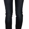 John Galliano Dark Blue Mid Waist Slim Fit Denim Casual Pants Jeans