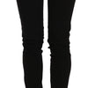 John Galliano Black Mid Waist Slim Fit Skinny Denim Casual Pants Jeans