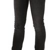 John Galliano Schwarze, gewaschene, figurbetonte Skinny-Jeans mit niedrigem Bund. 