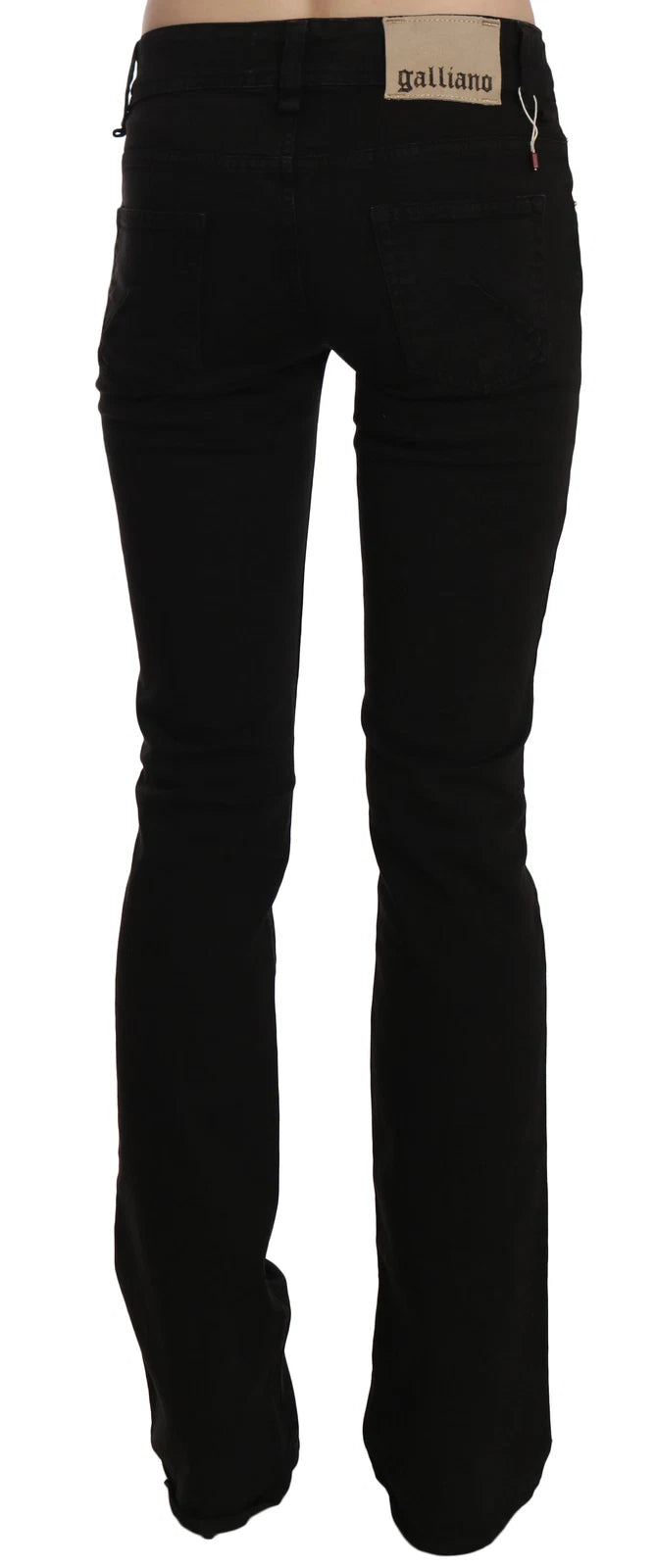 John Galliano Schwarze, tiefsitzende, schmal geschnittene Skinny-Jeans aus Denim, Freizeithose 