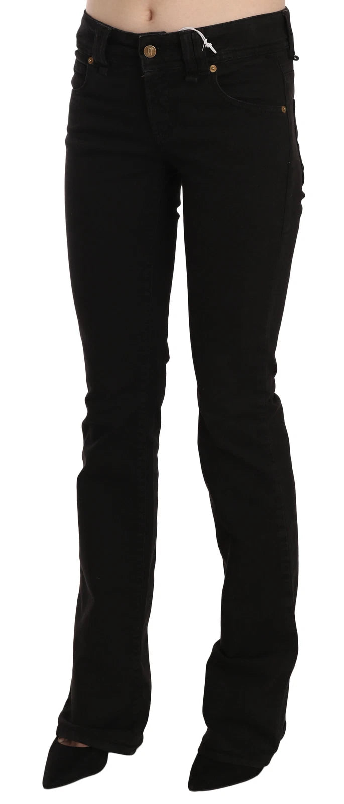 John Galliano Schwarze, tiefsitzende, schmal geschnittene Skinny-Jeans aus Denim, Freizeithose 