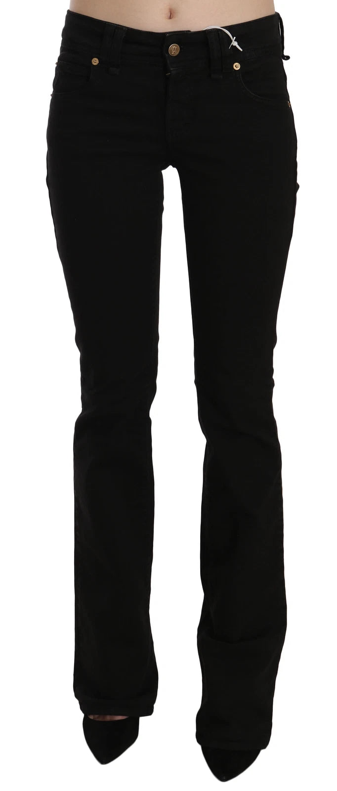 John Galliano Schwarze, tiefsitzende, schmal geschnittene Skinny-Jeans aus Denim, Freizeithose 