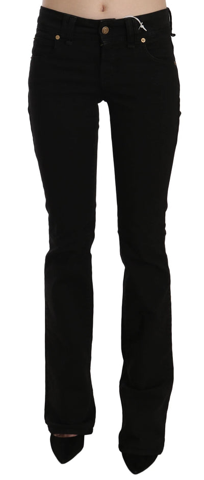 John Galliano Schwarze, tiefsitzende, schmal geschnittene Skinny-Jeans aus Denim, Freizeithose 