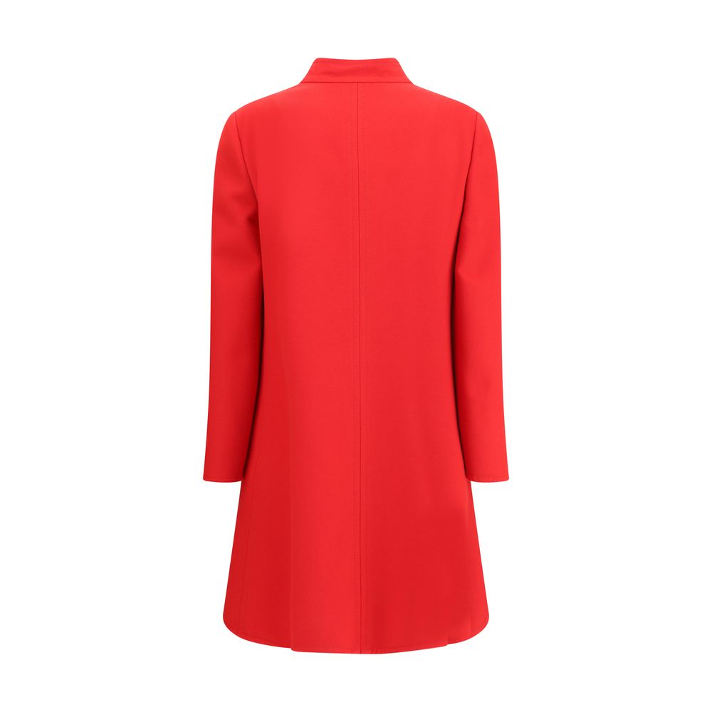 Valentino roter Fleece-Wollmantel