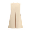 Valentino Cream Fleece Wool Casual Dress