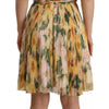 Dolce & Gabbana Yellow Floral Print Pleated Maxi Dress