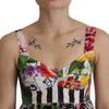 Dolce & Gabbana Multicolor Poplin Floral Mini Flared Dress