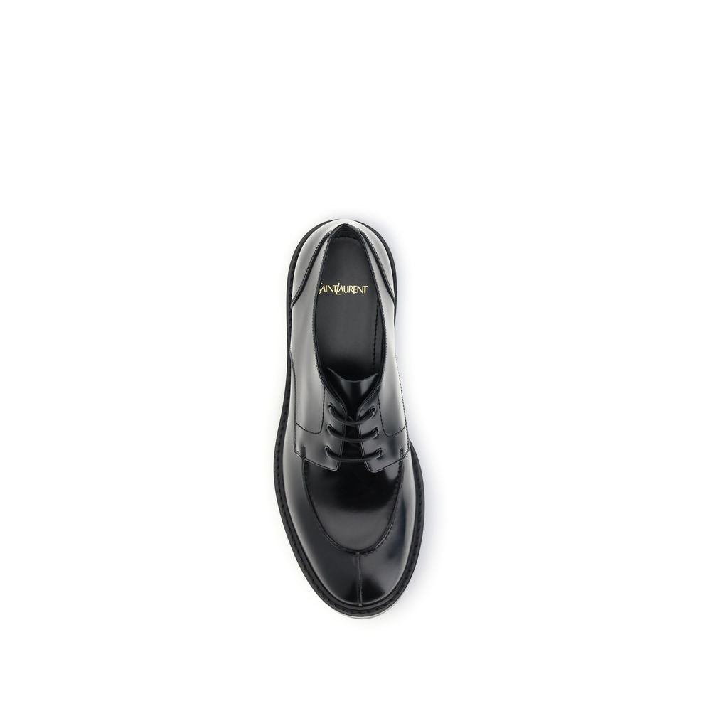 Saint Laurent Bos Taurus Oxfords und Derbys aus schwarzem Kalbsleder