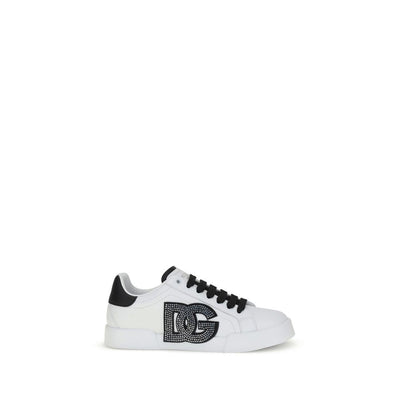 Dolce &amp; Gabbana Bos Taurus Low Top Sneakers aus weißem Kalbsleder