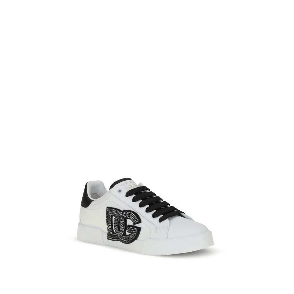 Dolce &amp; Gabbana Bos Taurus Low Top Sneakers aus weißem Kalbsleder
