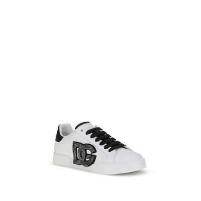 Dolce &amp; Gabbana Bos Taurus Low Top Sneakers aus weißem Kalbsleder
