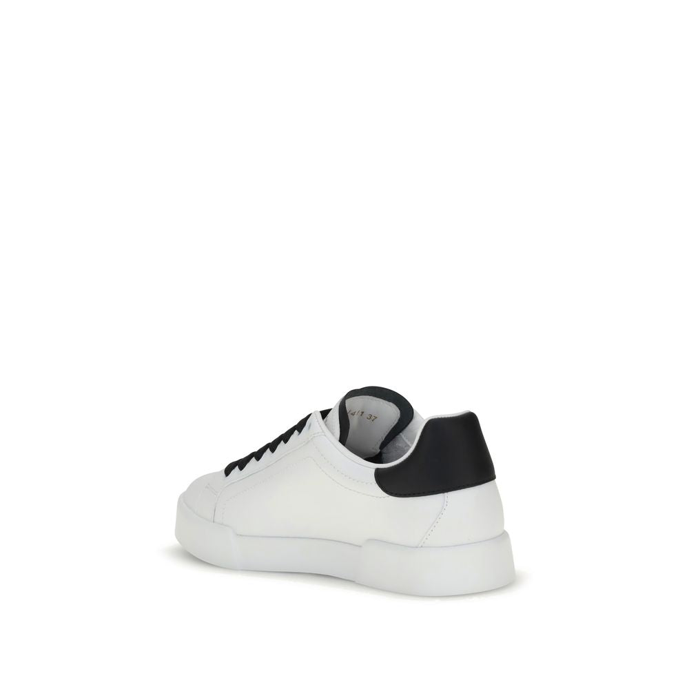 Dolce &amp; Gabbana Bos Taurus Low Top Sneakers aus weißem Kalbsleder