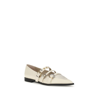 PINKO Ballerinas aus cremefarbenem Leder
