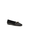 PINKO Black Calf Leather Bos Taurus Ballet Flats