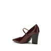 PINKO Bordeauxfarbene Bos Taurus High Heel Pumps aus Kalbsleder