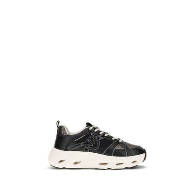 PINKO Bos Taurus Chunky Sneakers aus schwarzem Kalbsleder