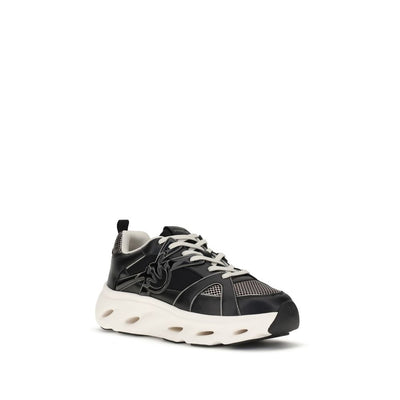 PINKO Bos Taurus Chunky Sneakers aus schwarzem Kalbsleder