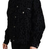 Dolce & Gabbana Cotton Black Leopard Long Sleeve Denim Jacket