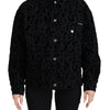 Dolce & Gabbana Cotton Black Leopard Long Sleeve Denim Jacket