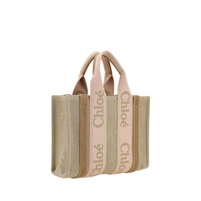 Chloé Beige Leinen Handtasche