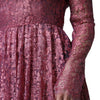 Dolce & Gabbana Pink Floral Lace Long Sleeve Midi Dress