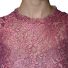 Dolce & Gabbana Pink Floral Lace Long Sleeve Midi Dress