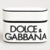 Dolce & Gabbana White Black Rubber Logo Embossed Accessory Airpods Case