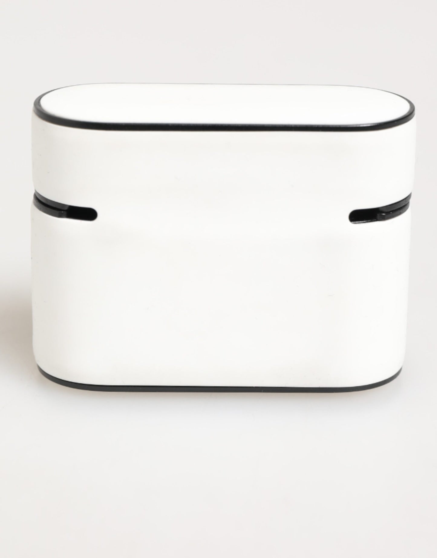 Dolce & Gabbana White Black Rubber Logo Embossed Accessory Airpods Case