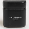 Dolce & Gabbana Black Calfskin Leather Logo Print Flip Holder Airpods Case