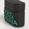 Dolce & Gabbana Black Mint Rubber Logo Embossed Accessory  Airpods Case