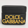 Dolce & Gabbana Black Yellow Rubber Logo Embossed Accessory Airpods Case