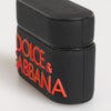 Dolce & Gabbana Black Orange Rubber Logo Embossed Accessory Airpods Case