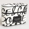 Dolce & Gabbana Black White Leather Monogram Print Logo Holder Airpods Case