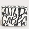 Dolce & Gabbana Black White Leather Monogram Print Logo Holder Airpods Case