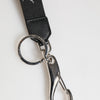 Dolce & Gabbana Black Silver Nylon DG Crown Men's Holder Keychain Keyring