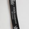 Dolce & Gabbana Black Silver Nylon DG Crown Men's Holder Keychain Keyring