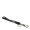 Dolce & Gabbana Black Silver Nylon DG Crown Men's Holder Keychain Keyring