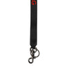 Dolce & Gabbana Black Red Logo Polyester Brass Holder Keychain Keyring