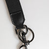 Dolce & Gabbana Black Red Logo Polyester Brass Holder Keychain Keyring