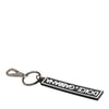 Dolce & Gabbana Black White DG Rubber Logo Silver Men's Holder Keyring