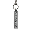 Dolce & Gabbana Black White DG Rubber Logo Silver Men's Holder Keyring