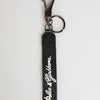 Dolce & Gabbana Black White Polyester DG Logo Silver Men Keychain Keyring