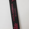 Dolce & Gabbana Black Burgundy Nylon DG Logo Crown Holder Keychain Keyring