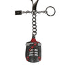 Dolce & Gabbana Black Red Military Leather Patch DG Logo Keychain Keyring
