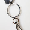 Dolce & Gabbana Black Sint Glass Plaque DG Logo Metal PlateKeychain Keyring