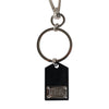 Dolce & Gabbana Black Sint Glass Plaque DG Logo Metal PlateKeychain Keyring