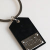 Dolce & Gabbana Black Sint Glass Plaque DG Logo Metal PlateKeychain Keyring