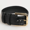Dolce & Gabbana Black Embossed Leather Gold Buckle Belt Strap Bracelet