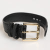 Dolce & Gabbana Black Embossed Leather Gold Buckle Belt Strap Bracelet