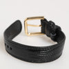 Dolce & Gabbana Black Embossed Leather Gold Buckle Belt Strap Bracelet